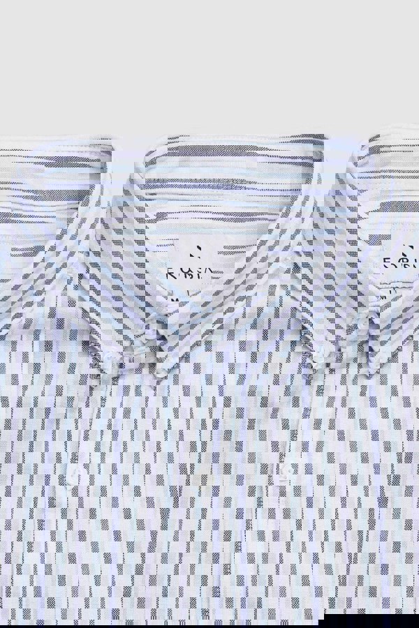 ENORSIA Stripe Short Sleeve Oxfrod Shirt