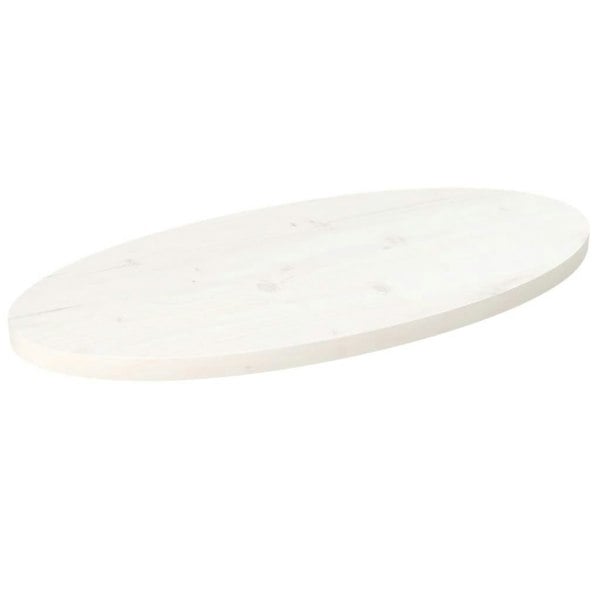 Berkfield Table Top White 80x40x2.5 cm Solid Wood Pine Oval
