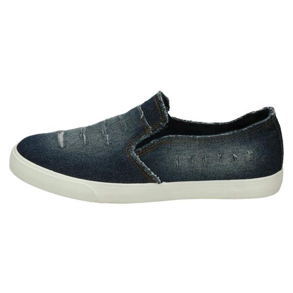 Spot On Ladies Spot On Distressed Denim Slip On Pumps