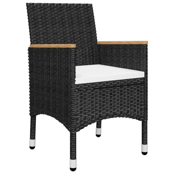 Berkfield 5 Piece Garden Dining Set with Cushions Black