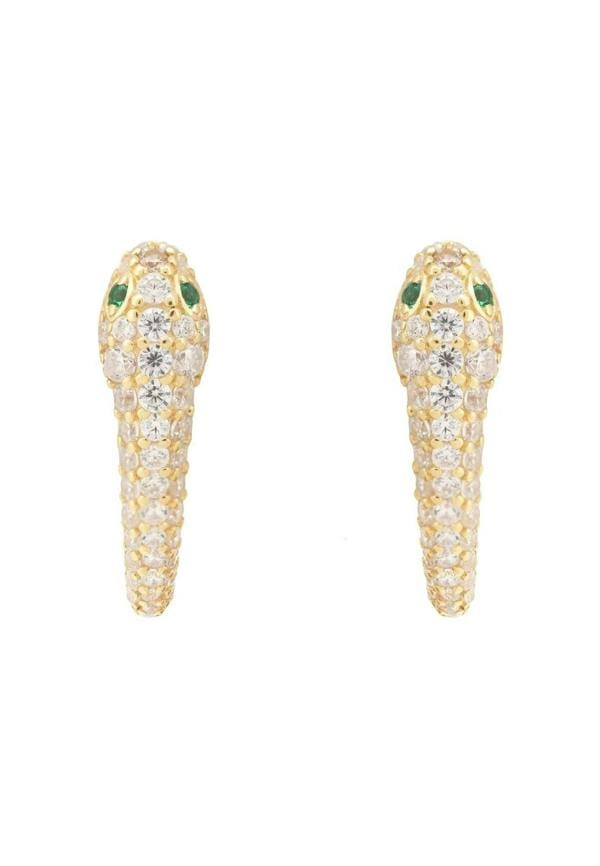 Snake Huggie Hoops Gold - LATELITA Earrings