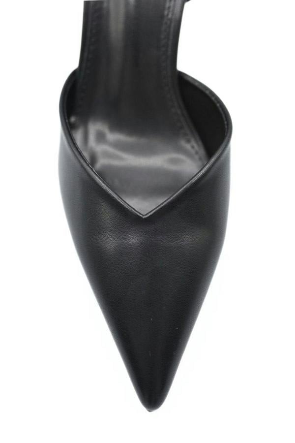 Ophelia Pointed Toe Slingback High Heels - Black