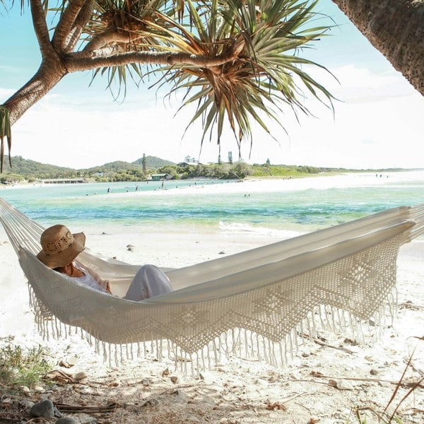 Vivere Deluxe Brazilian Style Cotton Hammock (Double) - Natural