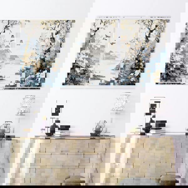 Paintings For Living Room | Set of 3 Chinoiserie Wall art Prints