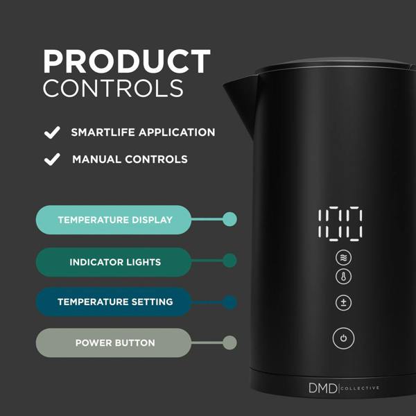 DMD Collective Smart Kettle with App & Voice Control – Variable Temperature Electric Kettle 1.5L