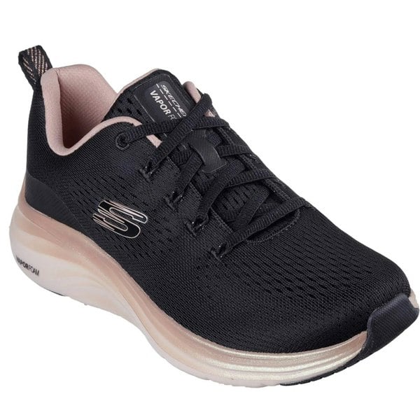 Skechers Womens/Ladies Midnight Glimmer Vapor Foam Trainers - Black/Rose Gold