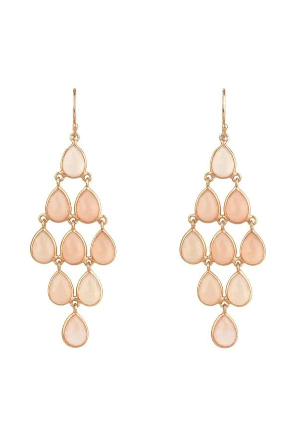 Erviola Gemstone Cascade Earrings Rose Gold Rose Quartz - LATELITA Earrings