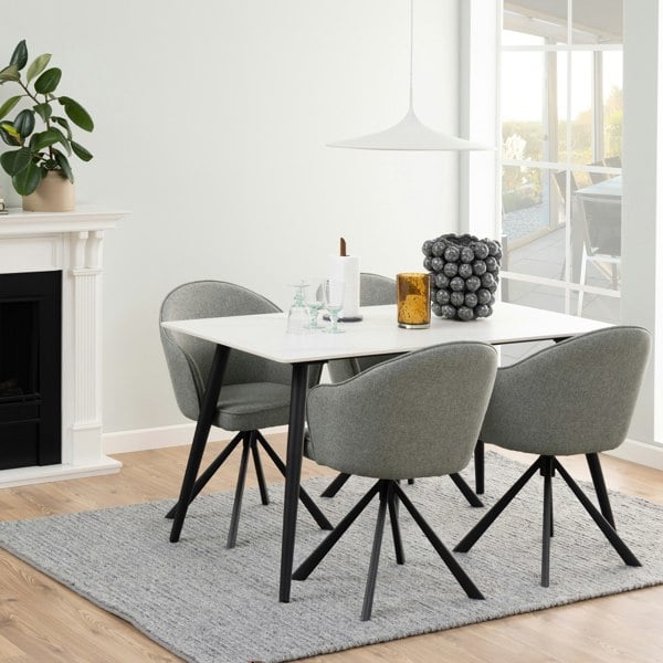 Furniture To Go Wicklow Ceramic Dining Table in White