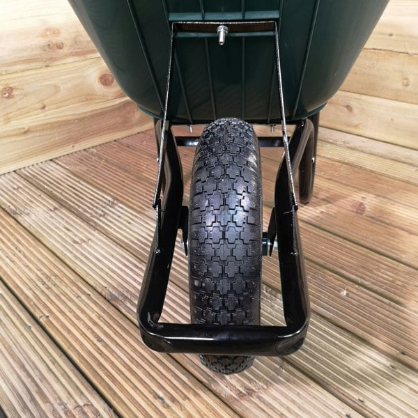 Samuel Alexander 110 Litre 150kg Capacity Heavy Duty Outdoor Pneumatic Plastic Garden Wheelbarrow in Green