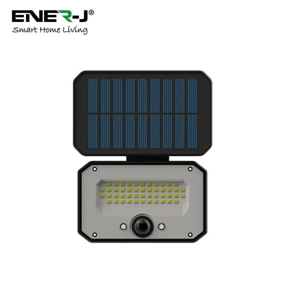 ENER-J 8W Solar LED Floodlight, PIR Motion Sensor Security Light, IP65 Waterproof, 6000K Daylight White for Garden, Garage & Entrance