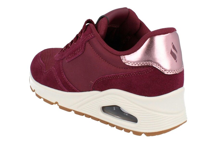 Skechers Street Uno- Vintage Air Womens Trainers 177856 Shoes  BURG