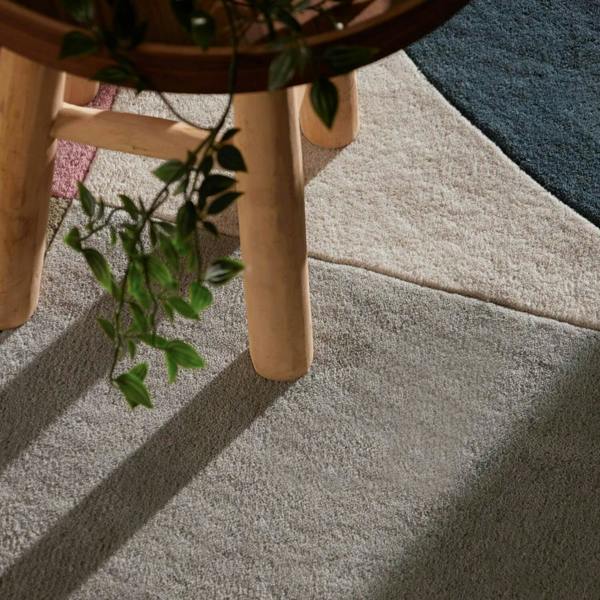 Ted Baker Wool Multicolour Rug, underfloor heating, thick pile, abstract geometry design, hand-crafted rug.