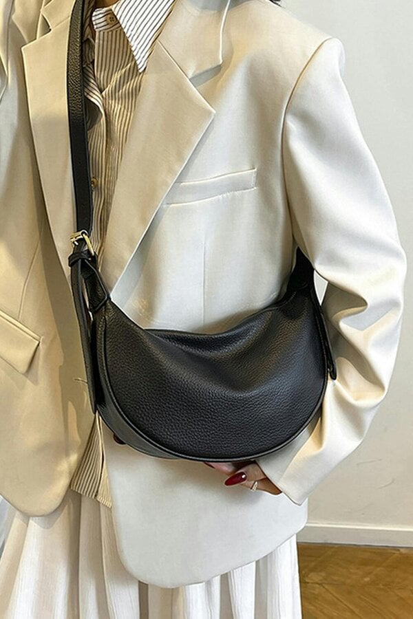 XY LONDON Crescent Shape Shoulder Bag With Crossbody Strap