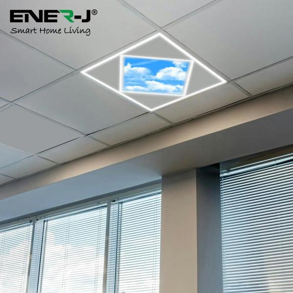 ENER-J 60x60cm Diamond Sky & Cloud Ceiling LED Panel Light - 70W, Cool White | Pack of 4 - 6500K