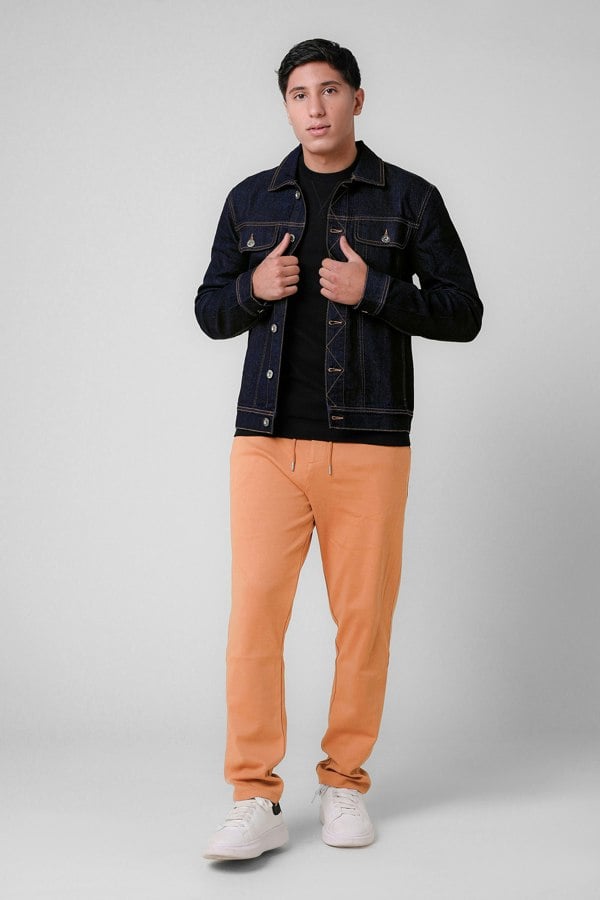 ENORSIA Long Sleeve Raw Denim Jacket