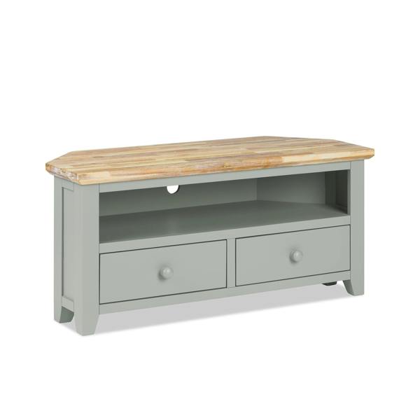 Statement Furniture Florence Wooden Corner TV Unit With 2 Drawers and Shelf