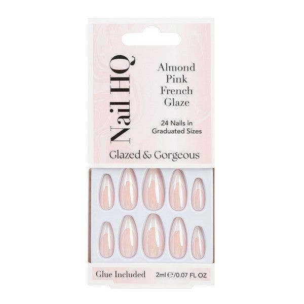 Nail HQ Almond Pink French Glaze Nails (24 Pieces)