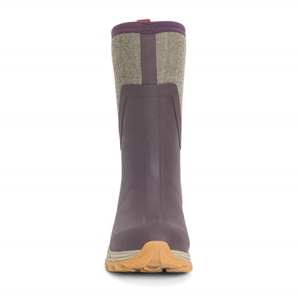 Muck Boots Women's Arctic Sport Mid Pull On Wellies - Wine herringbone print