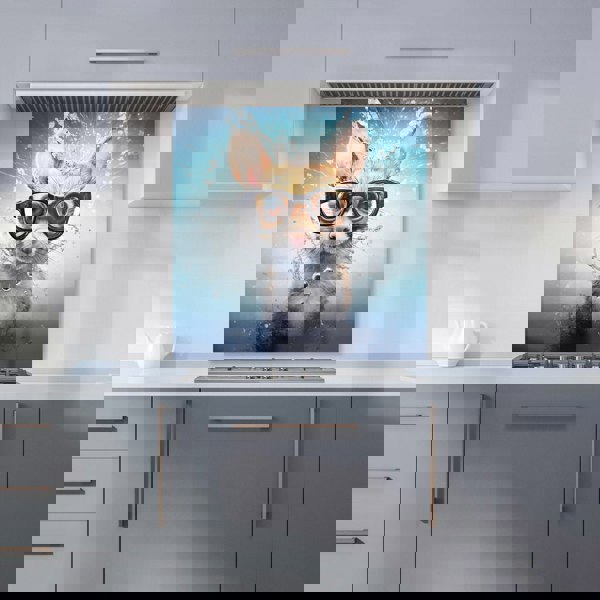Warren Reed - Designer Splashart Mouse With Glasses Kitchen Splashback
