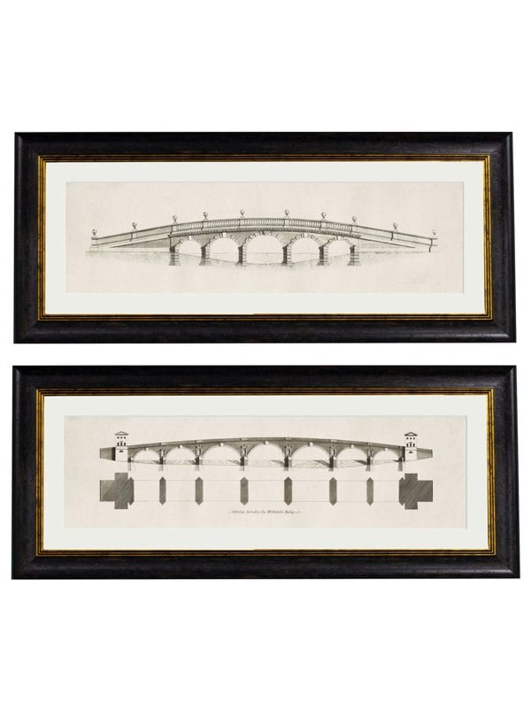 Exceptional Art c.1756 Architectural Elevations of Bridges