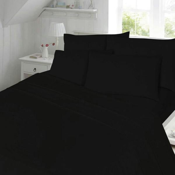 T180 Percale Black Super King Duvet Cover Set