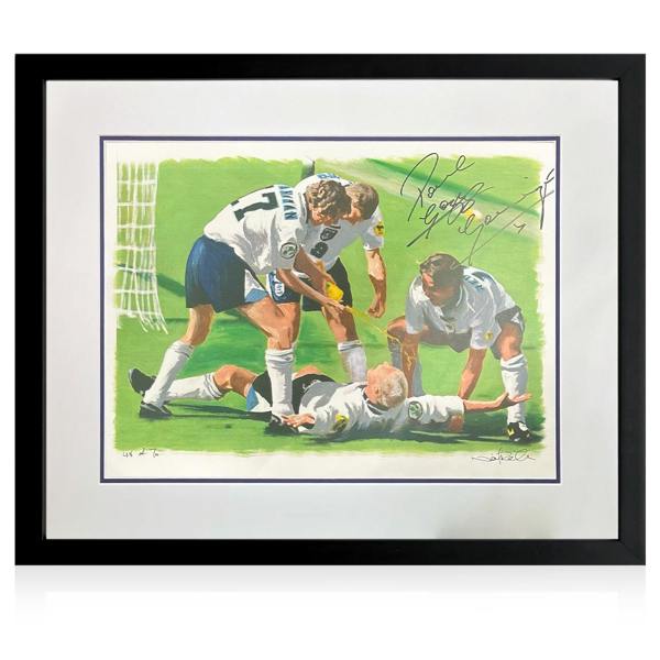 Paul Gascoigne Signed 'Dentist Chair' 48/70 Print Deluxe Mount Frame