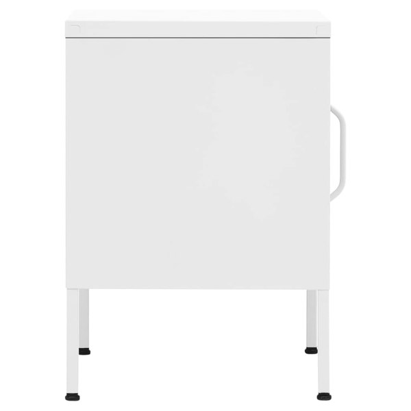 Berkfield Nightstand White 35x35x51 cm Steel