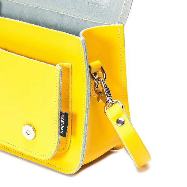 Zatchels Handmade Leather Micro Satchel - Pastel Daffodil Yellow