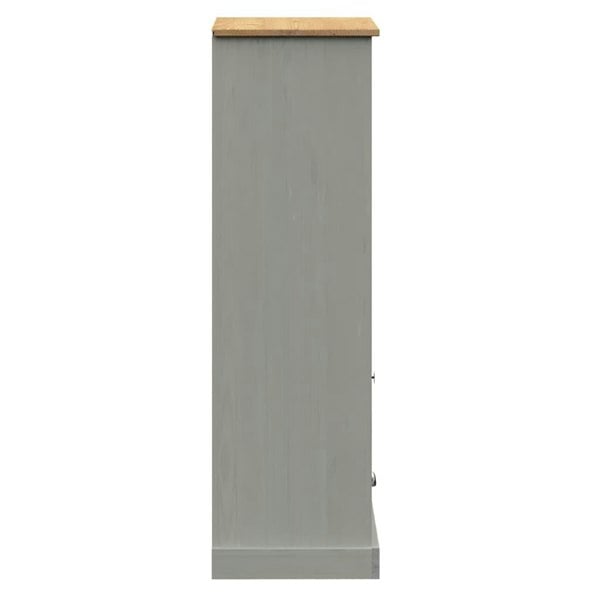 Berkfield Bookcase VIGO Grey 60x35x114.5 cm Solid Wood Pine