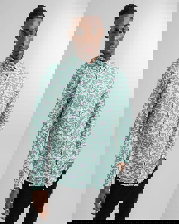 Steel & Jelly Limited Edition Zebra & Leaf Print Long Sleeve Shirt