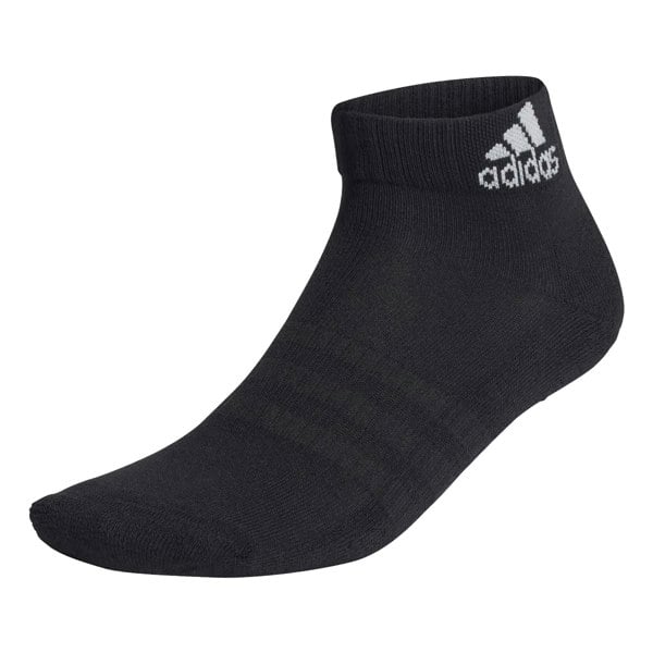 Adidas Unisex Adult Cushioned Ankle Socks (Pack of 3) - Black