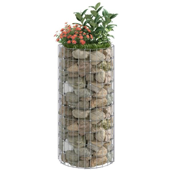 Berkfield Circular Gabion Pole Galvanised Steel �_�”�_50x100 cm