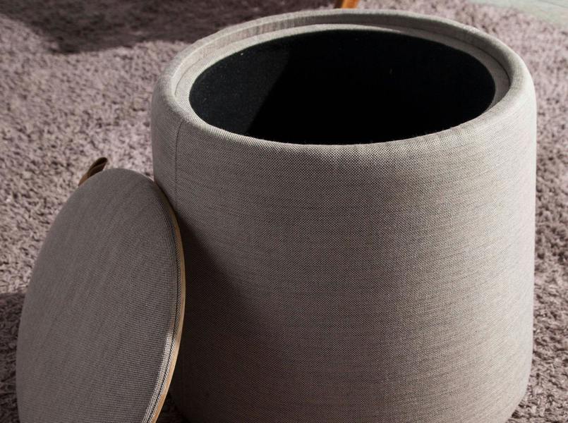Angel Cerdá Grey fabric pouffe 5073