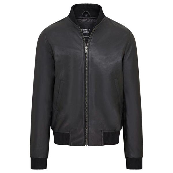 Infinity Leather Mens Soft Leather MA-1 Varsity Bomber Jacket