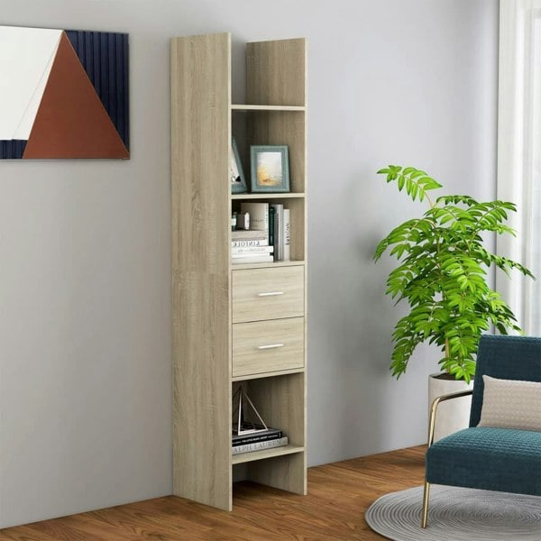 Berkfield Book Cabinet Sonoma Oak 40x35x180 cm Engineered Wood