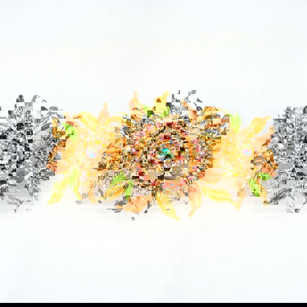 crystal hair clip gold large