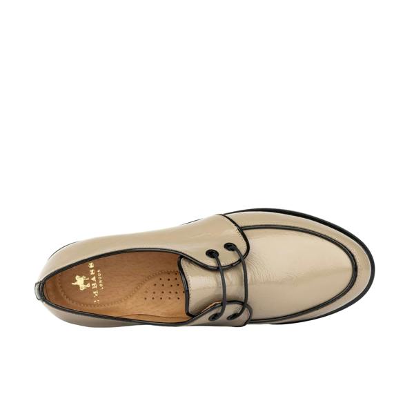 Embassy London Kiss - Grey & Brown - Women's patent leather lace up shoe