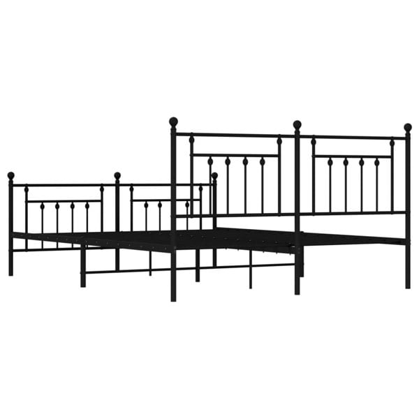 Berkfield Metal Bed Frame with Headboard and Footboard Black 180x200 cm