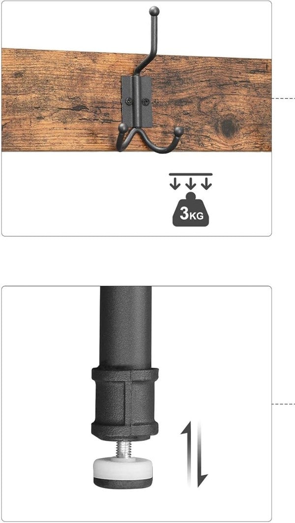 Modcraft Large Hall Tree Coat Rack with Bench and Shoe Rack