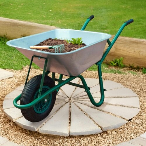 Neo 85L Large Galvanised Wheelbarrow with Pneumatic Tyre