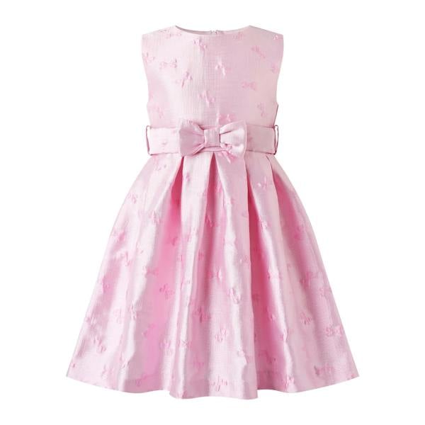 Rachel Riley Pink Bow Damask Dress