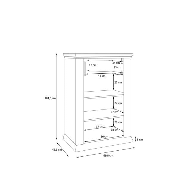 Furniture To Go Pontypool Shoe Cabinet with Drawer in Grey and Mauvella Oak