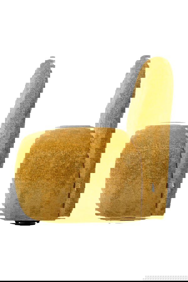 Living and Home Yellow Modern Chenille Upholstered Lounge Chair