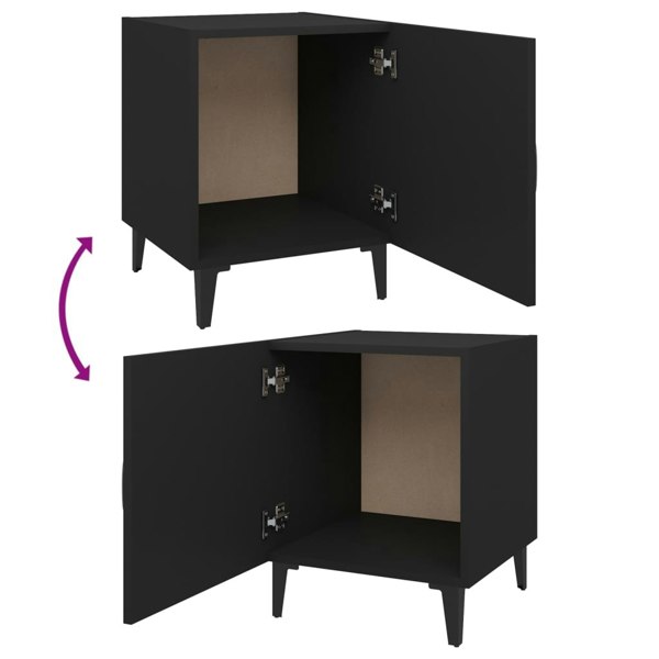 Berkfield Bedside Cabinets 2 pcs Black Engineered Wood