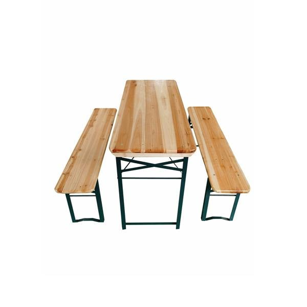 HYGRAD BUILT TO SURVIVE HYGRAD® 3 Piece Picnic Table & Bench Set Folding Beer Bench Outside Table & Bench Party Bench & Table Set