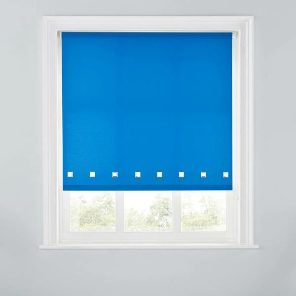 A.Unique Home Trimmable Square Eyelet Roller Blind - 2FT - ROYAL BLUE - 60cm(W)x170cm(L)
