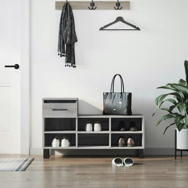 Berkfield Shoe Cabinet Grey Sonoma 102x36x60 cm Engineered Wood