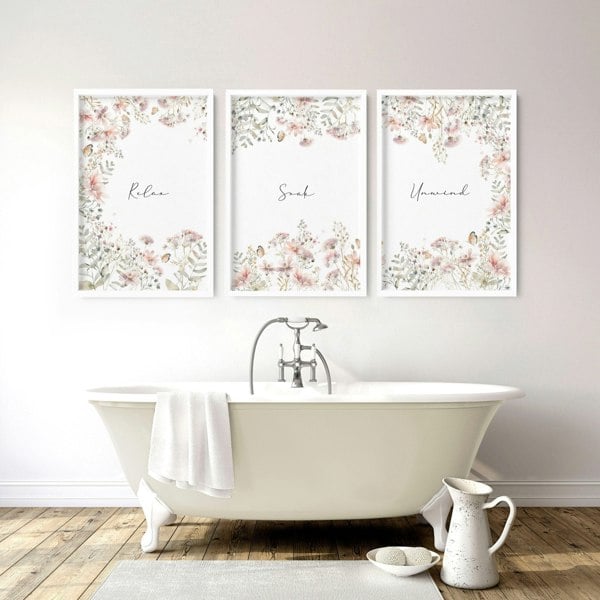 Bathroom Decor On Wall | Set of 3 wall art prints