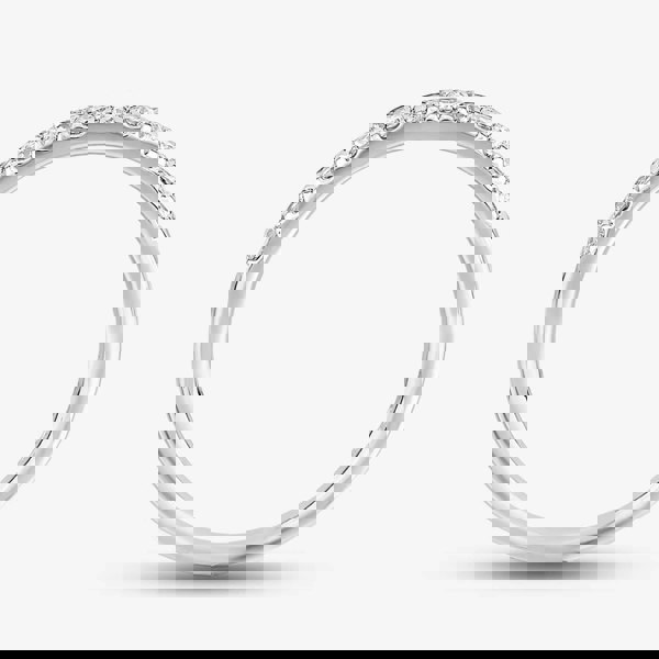 T. H. Baker 9ct White Gold 0.25ct Diamond Pavé Set Half Eternity Ring TH014833R