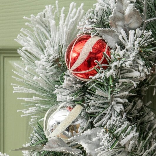 Samuel Alexander 40cm Lapland Decorated Christmas Wreath with Bow and Baubles